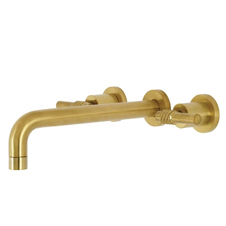 Roman Tub Faucet, Brushed Brass, Wall Mount